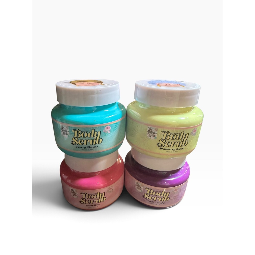 Golden Girls Body Scrub Set of 4 Strawberry Peachy Vanilla Sweet Rose 3.38oz - Picture 5 of 5